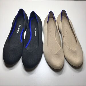 Bundle of 2 Rothy's Women's Black and Tan Flats.